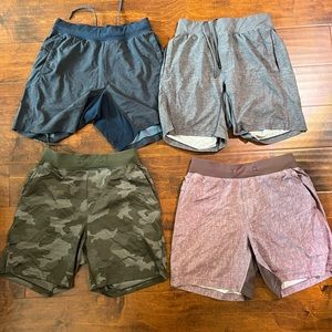 Gently used 4 pack Lululemon the short 7” linerless